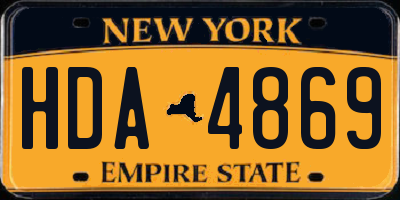NY license plate HDA4869