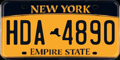 NY license plate HDA4890