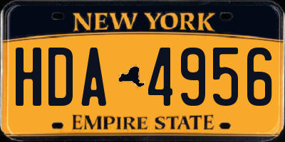 NY license plate HDA4956