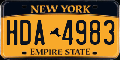 NY license plate HDA4983
