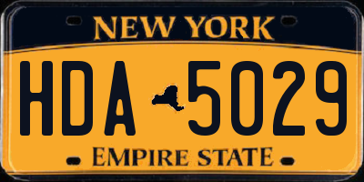 NY license plate HDA5029