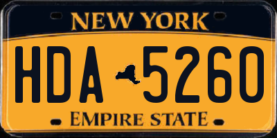 NY license plate HDA5260