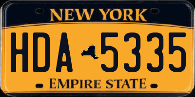 NY license plate HDA5335