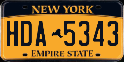 NY license plate HDA5343