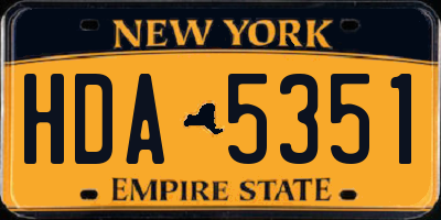 NY license plate HDA5351
