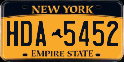 NY license plate HDA5452