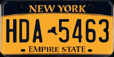 NY license plate HDA5463