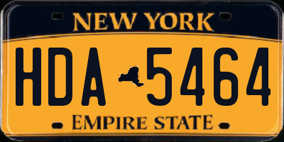 NY license plate HDA5464