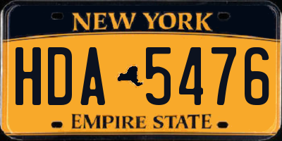 NY license plate HDA5476