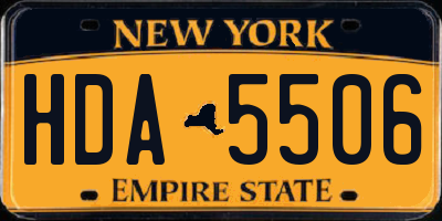 NY license plate HDA5506