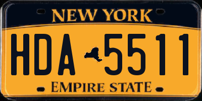 NY license plate HDA5511