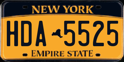 NY license plate HDA5525