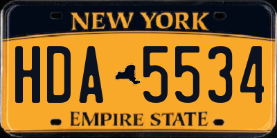 NY license plate HDA5534