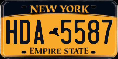 NY license plate HDA5587