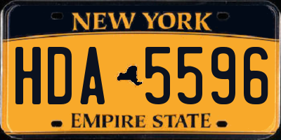 NY license plate HDA5596