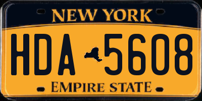 NY license plate HDA5608