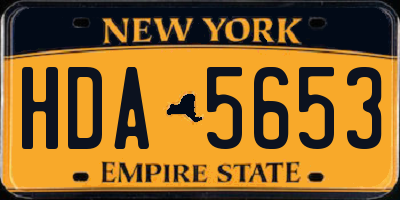 NY license plate HDA5653