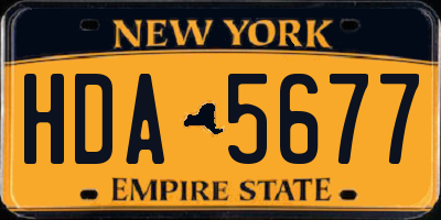 NY license plate HDA5677