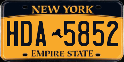NY license plate HDA5852