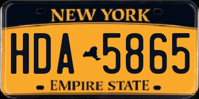 NY license plate HDA5865