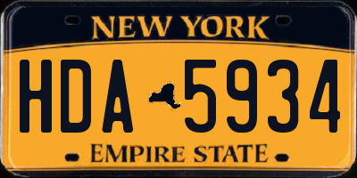 NY license plate HDA5934