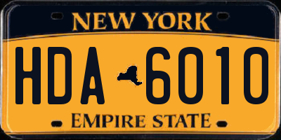 NY license plate HDA6010