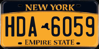 NY license plate HDA6059