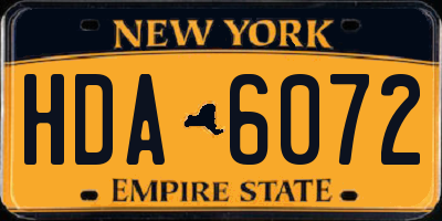 NY license plate HDA6072