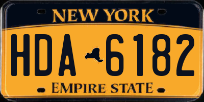 NY license plate HDA6182