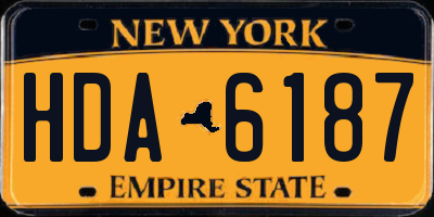 NY license plate HDA6187