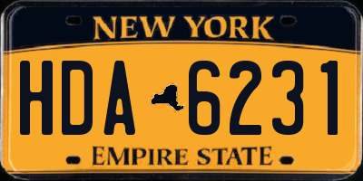 NY license plate HDA6231