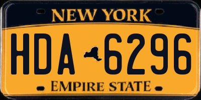 NY license plate HDA6296