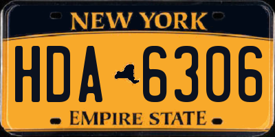 NY license plate HDA6306
