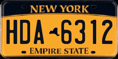NY license plate HDA6312
