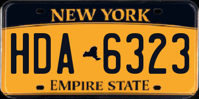NY license plate HDA6323