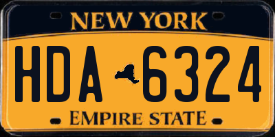 NY license plate HDA6324
