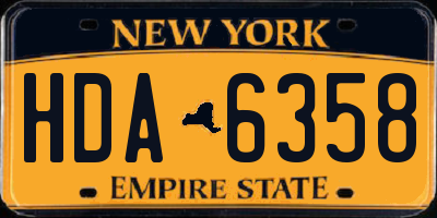NY license plate HDA6358
