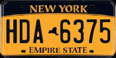 NY license plate HDA6375