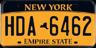 NY license plate HDA6462