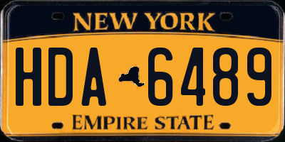 NY license plate HDA6489
