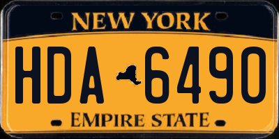 NY license plate HDA6490