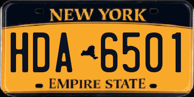 NY license plate HDA6501