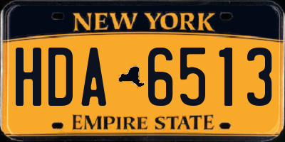 NY license plate HDA6513