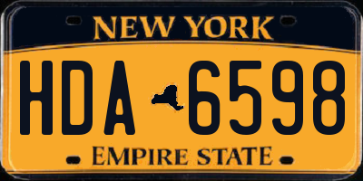 NY license plate HDA6598