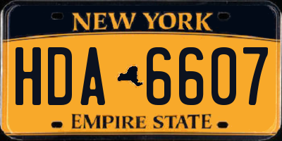 NY license plate HDA6607