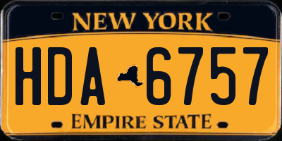 NY license plate HDA6757