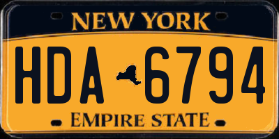 NY license plate HDA6794
