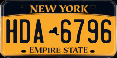 NY license plate HDA6796
