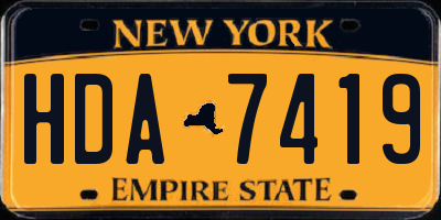 NY license plate HDA7419