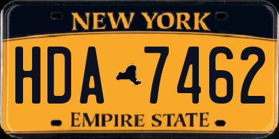 NY license plate HDA7462